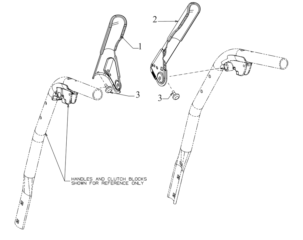 Engagement Handles Diagram and Parts List for 2X24-INCH (31AM6BVRB10)(2023) Cub Cadet Snow Blower